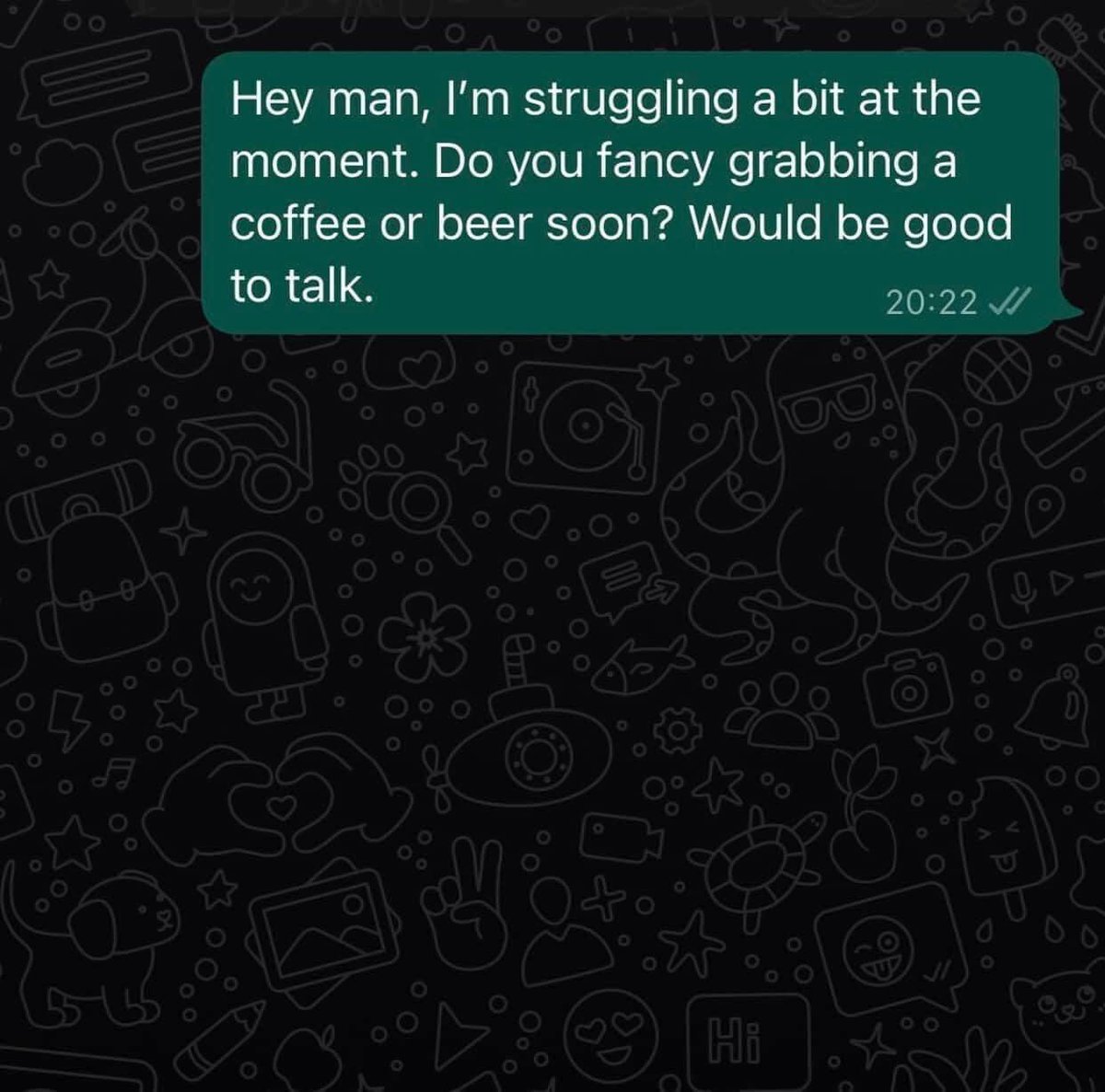 STU_ACTOR's tweet photo. Dont EVER Be ashamed to send a message like this. Friends are friends for a reason - and if they’re a true mate, they’ll listen and support you through the tough times 💛

If you ever get a message like this from a mate, please be there for them 💛 https://t.co/QYFHM3hedR