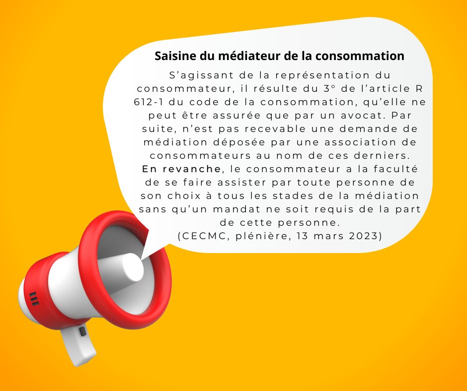 LudovLep's tweet photo. Décision de la #CECMC La saisine du #médiateur de la #consommation déposée par une association de consommateurs au nom de ces derniers n'est pas recevable #médiation @medimmoconso #consommation @SignalConso https://t.co/0AykmhomWb