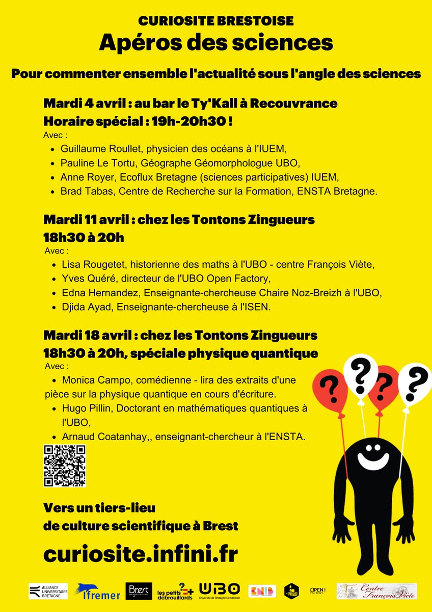 FabDuPonant's tweet photo. Avec les petits débrouillards @ptitsdebsGO nous expérimentons un Tiers-Lieu de culture scientifique à #Brest. C'est Curiosité Brestoise ! Un cycle de rendez-vous ouverts à toutes et tous ! Plus d'infos sur https://t.co/Y2JdeuWWfc #CST #culturescientifique https://t.co/24BC7jXPuX