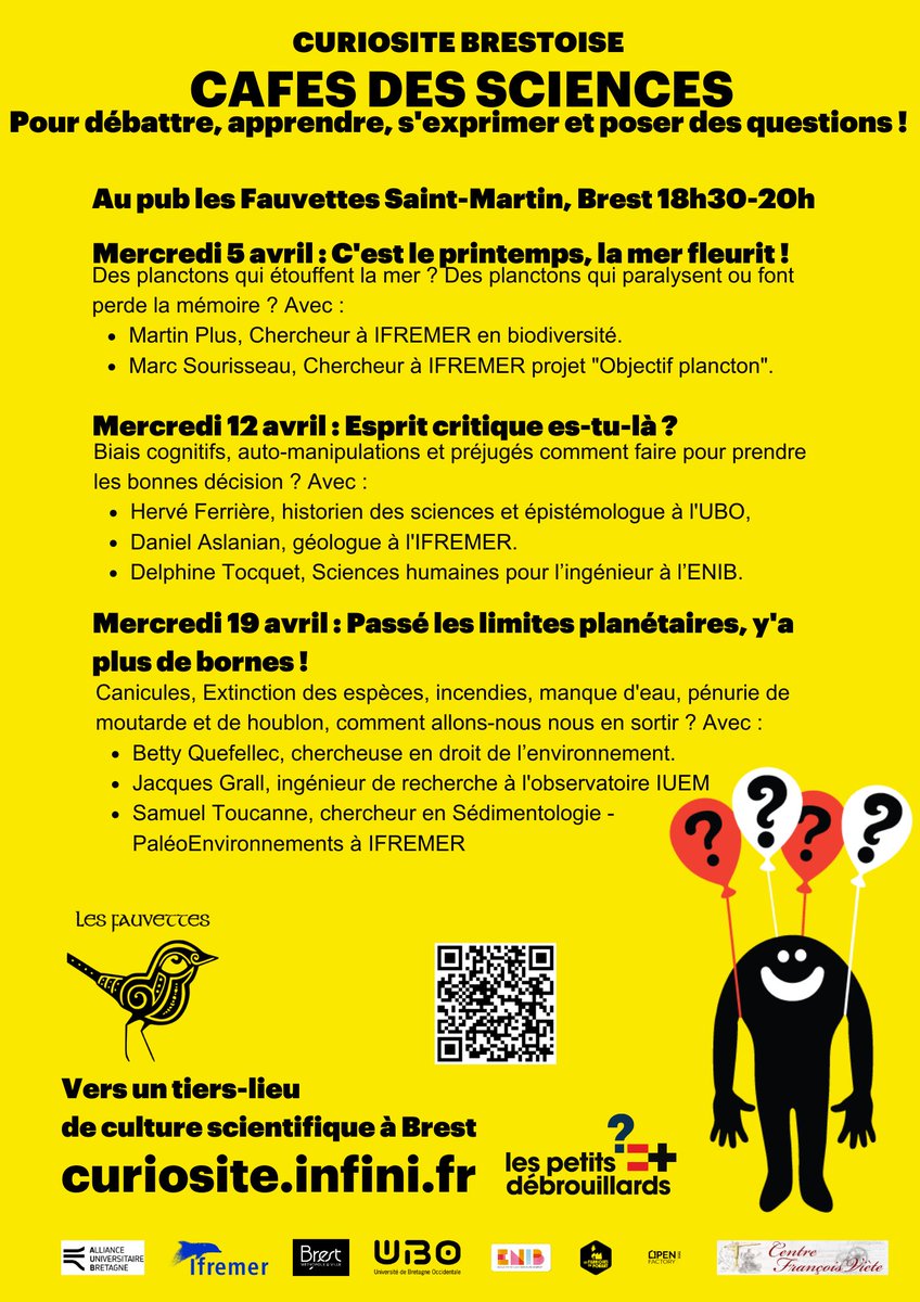FabDuPonant's tweet photo. Avec les petits débrouillards @ptitsdebsGO nous expérimentons un Tiers-Lieu de culture scientifique à #Brest. C'est Curiosité Brestoise ! Un cycle de rendez-vous ouverts à toutes et tous ! Plus d'infos sur https://t.co/Y2JdeuWWfc #CST #culturescientifique https://t.co/24BC7jXPuX