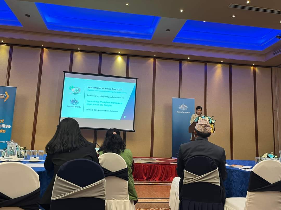 FemaleForesters's tweet photo. INTERACTIVE WORKSHOP AND PANEL DISCUSSION ON COMBATTING WORKPLACE HARASSMENT: EXPERIENCES AND INSIGHTS!!
#FFN #FemaleForestersNetwork #Nepal #IWD2023 https://t.co/BBKtt3XMQj