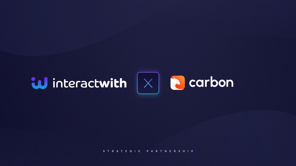🗣️ Community, we have big news! 
New partnership <a href="/_InteractWith/">InteractWith</a> X <a href="/trycarbonio/">Carbon Browser</a> in the making💪🏻
Together, we aim to deliver innovative solutions with cutting-edge technology and exceptional customer service. Stay tuned for updates on how this partnership will enhance your