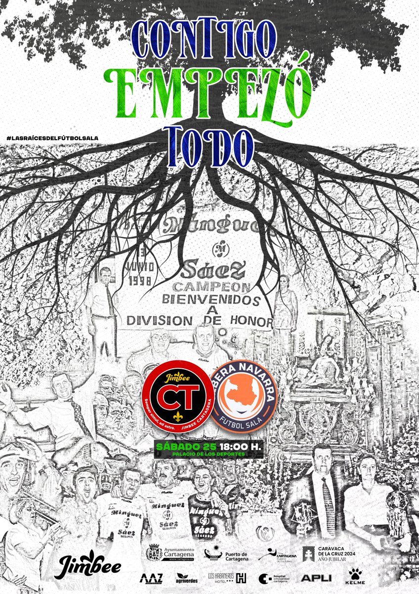 JimbeeCartagena's tweet photo. CARTEL | Gracias, Antonio Mínguez, porque '𝑪𝒐𝒏𝒕𝒊𝒈𝒐 𝑬𝒎𝒑𝒆𝒛𝒐́ 𝑻𝒐𝒅𝒐' 

#JimbeeAspil #LasRaícesDelFútbolSala https://t.co/Ig92BPNX1Q