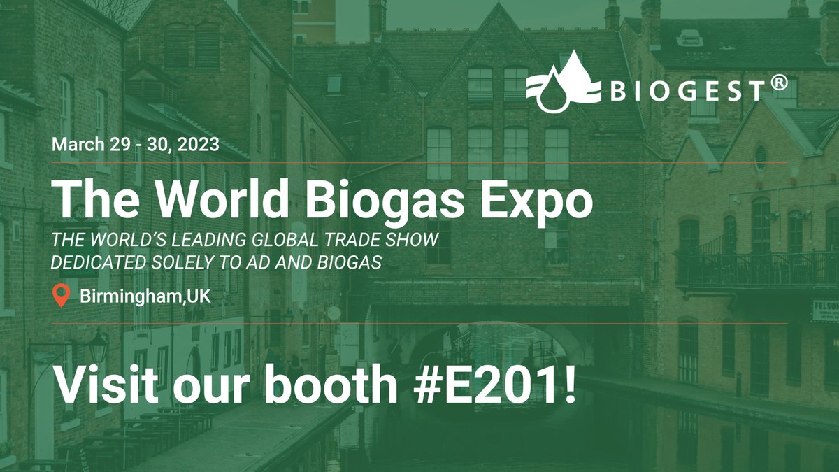 Biogest_Biogas's tweet photo. Next week you can find us in Birmingham 🇬🇧! Our Biogas Experts, Alessandro Armani & Christoph Reinsperger, represent us at the World Biogas Expo from March 29 - 30 at booth #E201! Register for FREE: https://t.co/0K5ttBUjoj #biogas #biomethane #UK #MakingBiogasHappen https://t.co/xmRgBJr6NS
