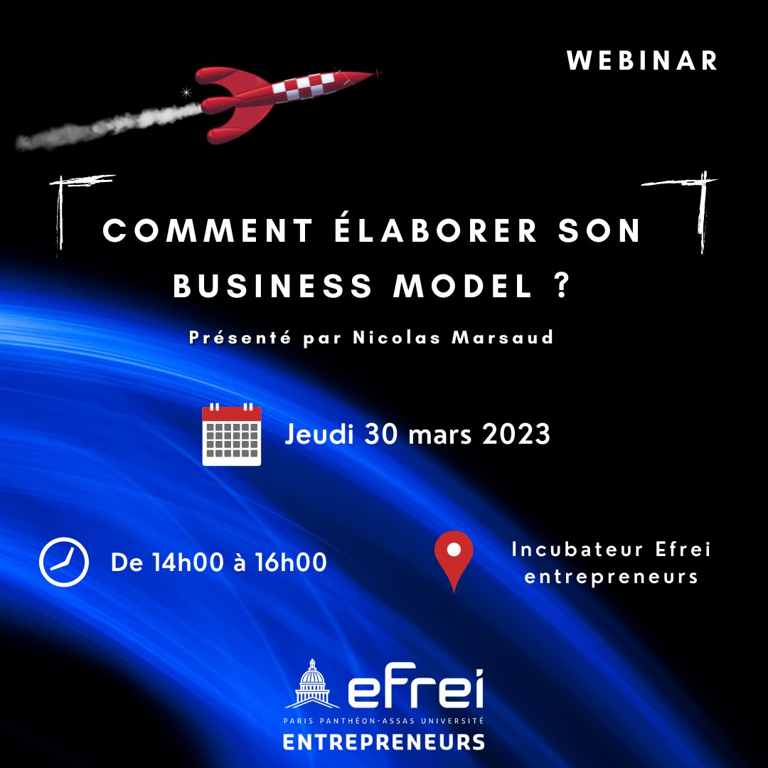 [ Webinar ]
Rendez-vous le 30 mars prochain pour un webinar #BusinessModel présenté par Nicolas Marsaud. 🚀

📅 30 mars 2023
⌛ De 14h00 à 16h00

Lien d'inscription :👇
swll.to/thuiM