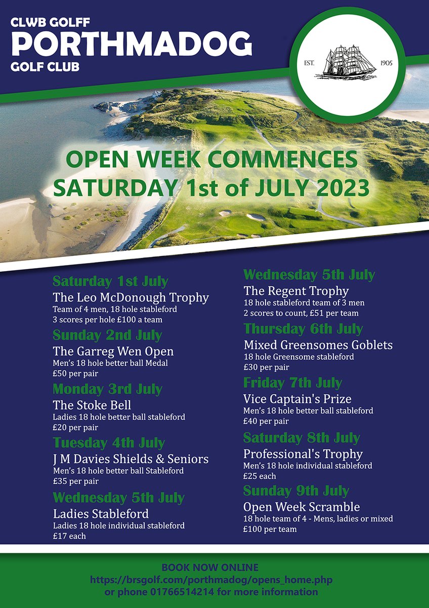 This year's Open Week. Book now to avoid disappointment!!! brsgolf.com/porthmadog/vis…