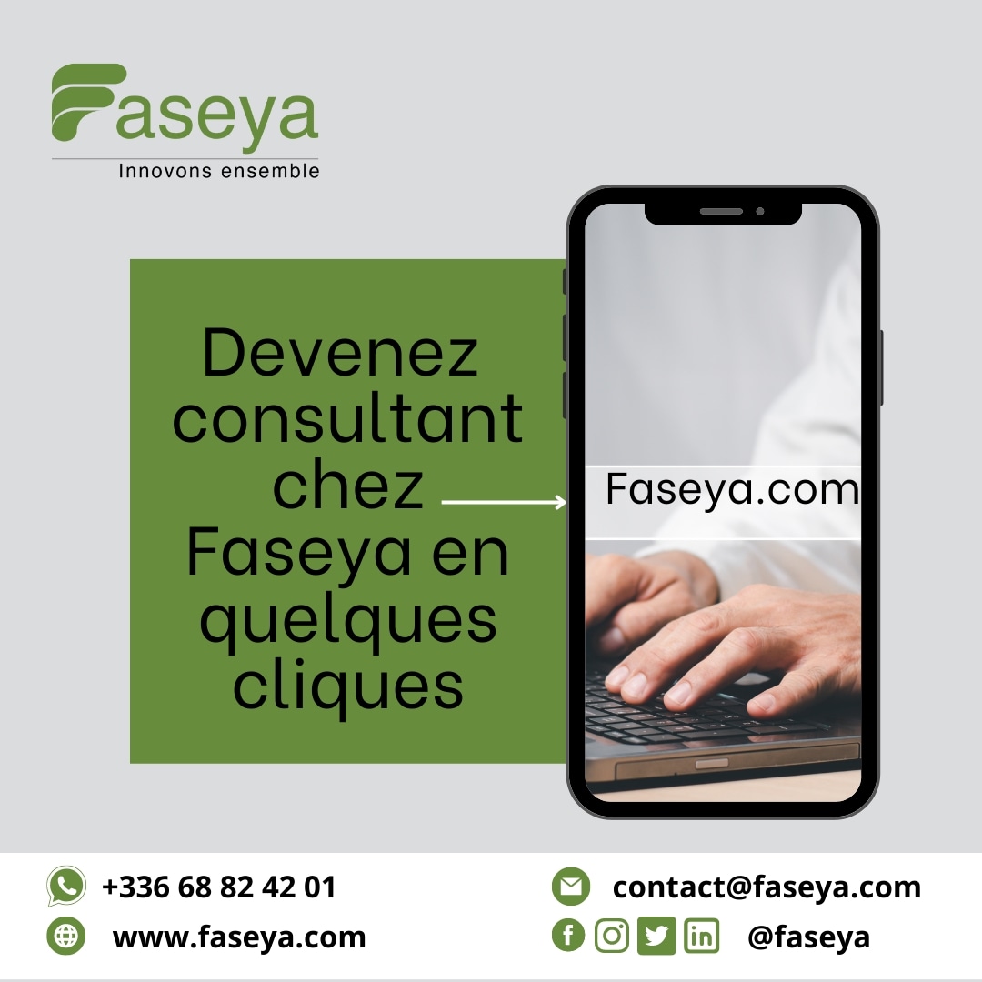 FASEYA2023's tweet image. Devenez Consultant chez faseya en quelques cliques 
Dirigez vous sur notre site faseya.com et suivez le processus.

#faseya #fulltimeremote #travailadistance
#innovonsensemble