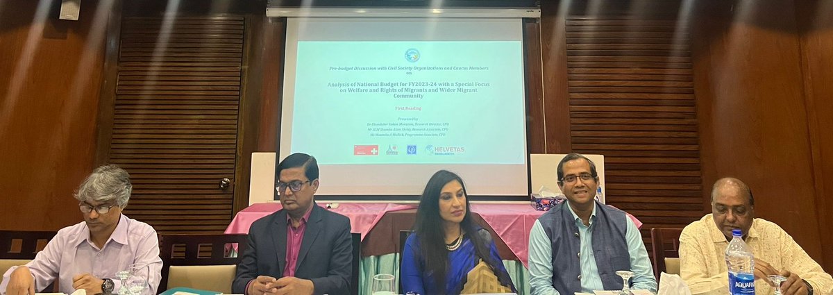 mahjabeenkhaled's tweet photo. Pre budget discussion prepared by  CPD  on Analysis  of National  budget focusing on Welfare &amp; Rights of migrants with Civil Society Organizations &amp; Caucus Members
#SDC
#SIMSproject
#CPD 
#Helvetas
#migrantworkers
#Bangladesh https://t.co/nlxbsqEIUQ