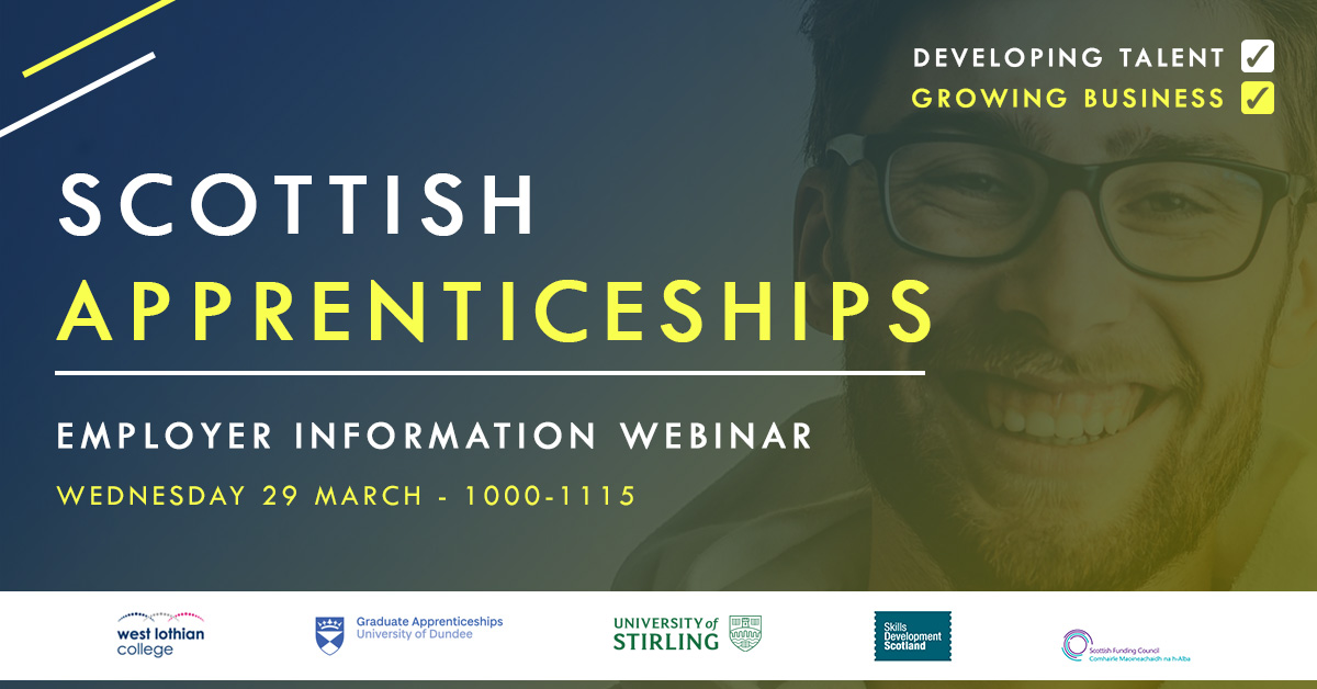 Lou_MacD_'s tweet photo. Would you like to upskill your workforce or even bring new talent into your business?

Join us at our employer webinars to find out how the Scottish Apprenticeship family can help you to do just that, and at no additional training cost! 

Register today https://t.co/p8XF5EW9Cl https://t.co/OqP53tH2Z1