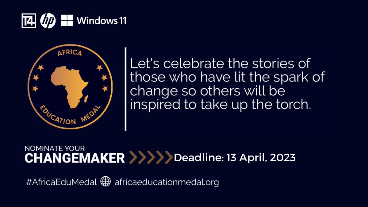 The #AfricaEduMedal is aimed at honouring individuals who have demonstrated exceptional leadership &amp; advocacy in the field of #education in #Africa.

Nominate your changemaker now: eu1.hubs.ly/H03f_0j0

Tag someone that deserves to win this award. 👇

#TransformingEducation