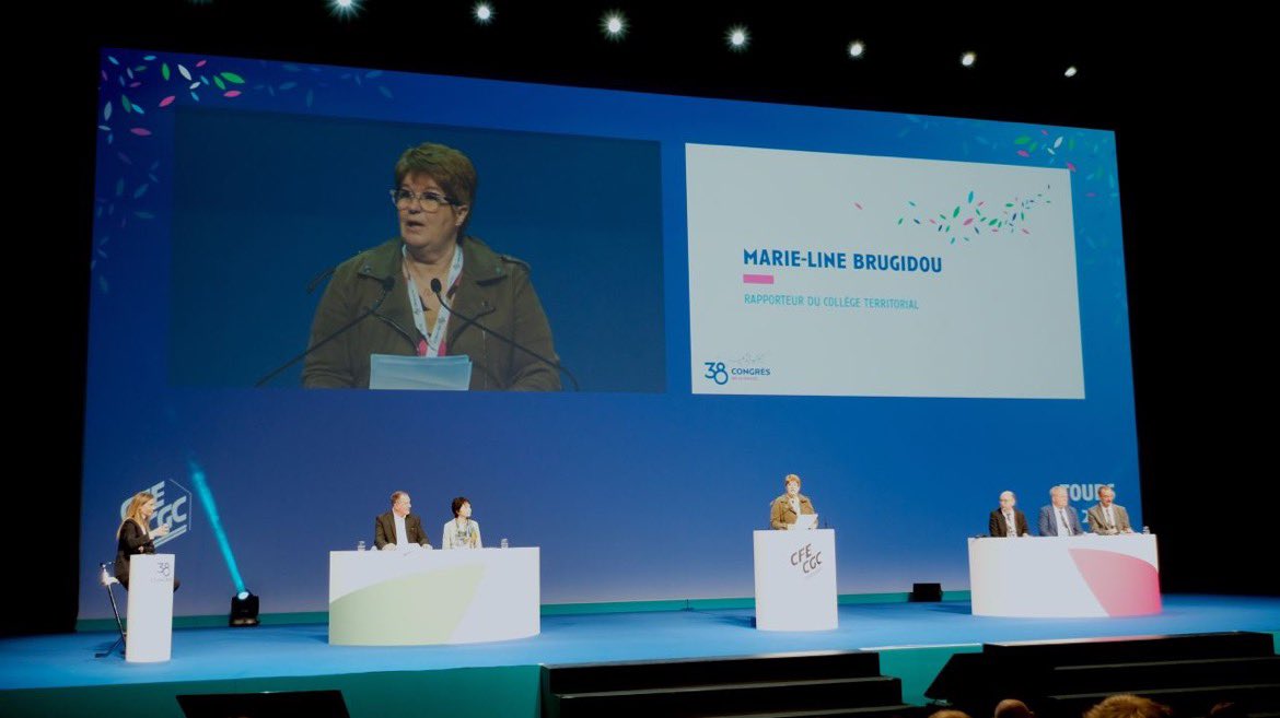 𝗟𝗲 𝟯𝟴𝗲𝗺𝗲 𝗖𝗼𝗻𝗴𝗿𝗲𝘀 𝗱𝗲 𝗹𝗮 𝗖𝗙𝗘-𝗖𝗚𝗖 𝗲𝘀𝘁 𝗼𝘂𝘃𝗲𝗿𝘁 !
Après « redonner la confiance » nous passons au slogan « 𝗰𝘂𝗹𝘁𝗶𝘃𝗼𝗻𝘀 𝗹𝗮 𝗰𝗼𝗻𝗳𝗶𝗮𝗻𝗰𝗲 ».
Marie-Line BRUGIDOU sur scène à l’ouverture de ce Congrès.

#CongrèsCFECGC