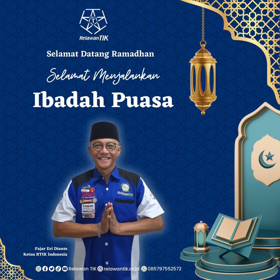 Selembut embun di pagi hari, tengadah tangan sepuluh jari, ucapkan salah setulus hati, mari kita bersama berbenah diri, di bulan Ramadan yang suci. Marhaban ya Ramadan. Selamat menunaikan ibadah puasa.
#banggajadirelawantik #rtik #bulanpuasa