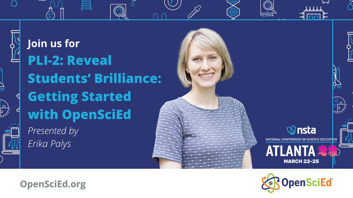 OpenSciEd's tweet photo. Today at #NSTA23, Erica Palys from #OpenSciEd will prepare participants to teach their first Middle School Unit. Our MS curriculum was Top Rated by #Edreports, so this is an awesome opportunity to learn how to unlock the power of our instructional materials in your classroom! ๐คฉ https://t.co/rzCrr3WWFt