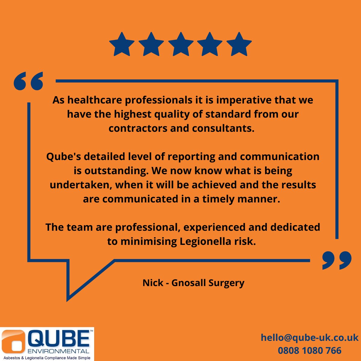 Our team is incredibly proud to receive such a great testimonial from our client! Thank you Nick 😀
#customerfeedback #customersatisfaction #legionella #legionellacontrol #healthcare #medicalpractices #compliance #dutyofcare