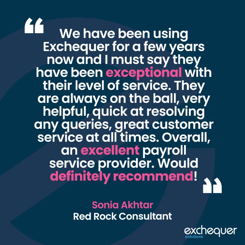 Exchequer Contracts (@exchequer_ch) on Twitter photo A rocking testimonial from <a href="/Redrockconsult1/">Red Rock Consultants</a> π
Find out more about how we work with agencies like you by getting in touch today π buff.ly/40QOs5Q
#Testimonial #Payroll A rocking testimonial from <a href="/Redrockconsult1/">Red Rock Consultants</a> π
Find out more about how we work with agencies like you by getting in touch today π buff.ly/40QOs5Q
#Testimonial #Payroll