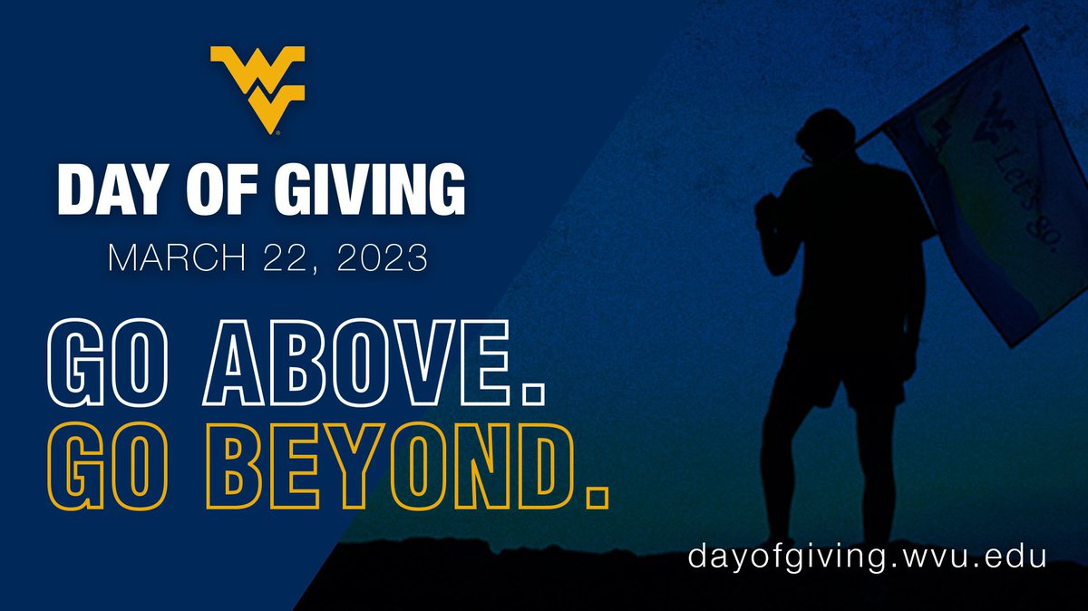 HZia2011's tweet photo. Today is the day! Your #WVUDayofGiving gifts will help build a stronger tomorrow for @WestVirginiaU . 

To make a gift, visit https://t.co/OYqsnzfrwP to donate to the John and Lucy Nicholas – @WVUAlumniNCAC Scholarship Fund. https://t.co/4c4YWhTmsP
