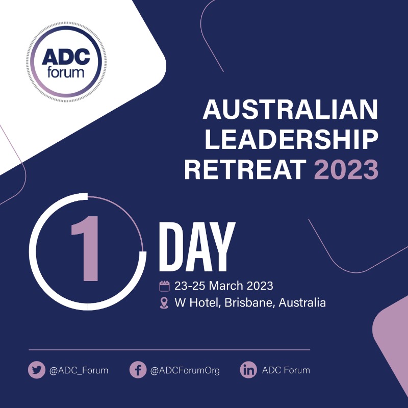 ADC_Forum's tweet photo. ⏲1 day to go to the 2023 Australian Leadership Retreat! 

Leaders from all sectors are ready to come together to exchange ideas and find solutions for global issues, all while promoting #BraveLeadership among current and new generations.

#ALR2023