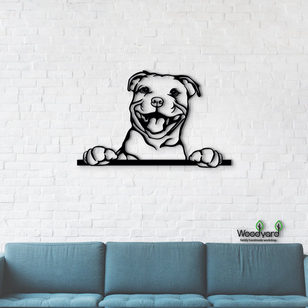 Staffordshire Bull Terrier Wall Decor - Unique Gift for Dog Lovers #bedroom #animal #giftforfriend #dogmomgift #dogbirthday #customdogsign #peekingdogsign #DogsOnTwitter etsy.me/3yTZVF4