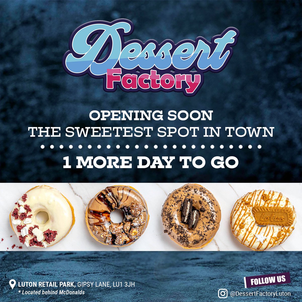 dessertfacluton's tweet photo. Only one day left until we open our doors and celebrate the first day of Ramadan with you! 🌙🧁🍪🍰 Come indulge in some delicious desserts and start the holy month on a sweet note. #DessertFactory #RamadanKareem #Countdown #SweetTreats #Yum #DessertLovers https://t.co/4Ow5q8Ttqy