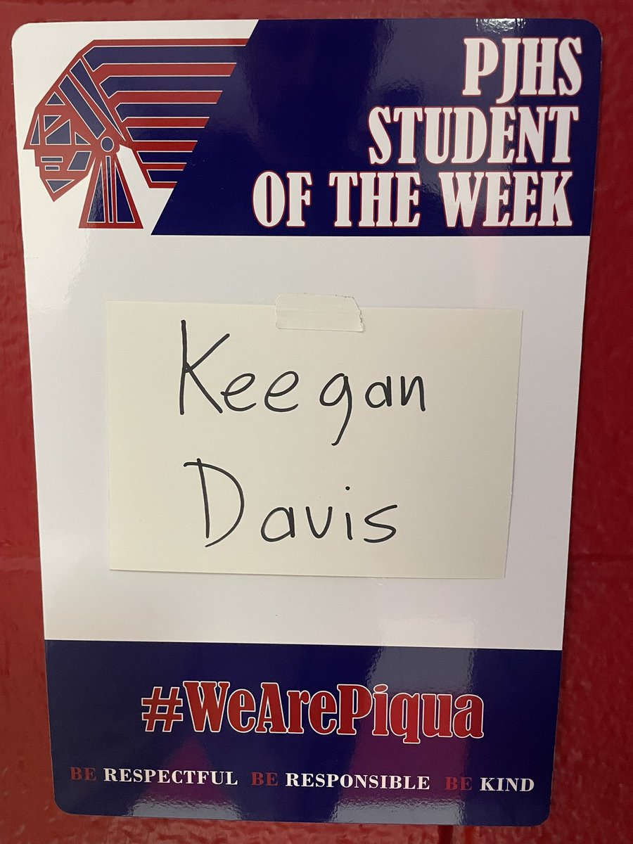 MrJohnsonPJHS's tweet photo. My all star students for the last month! AJ’s effort has improved so much this year. Kamri has been rock solid at the top of her class. Keegan set high goals for himself last quarter, and reached them. Meyah is focused and positive every day in class. Great job! #WeArePiqua https://t.co/1Nv4j4stYK