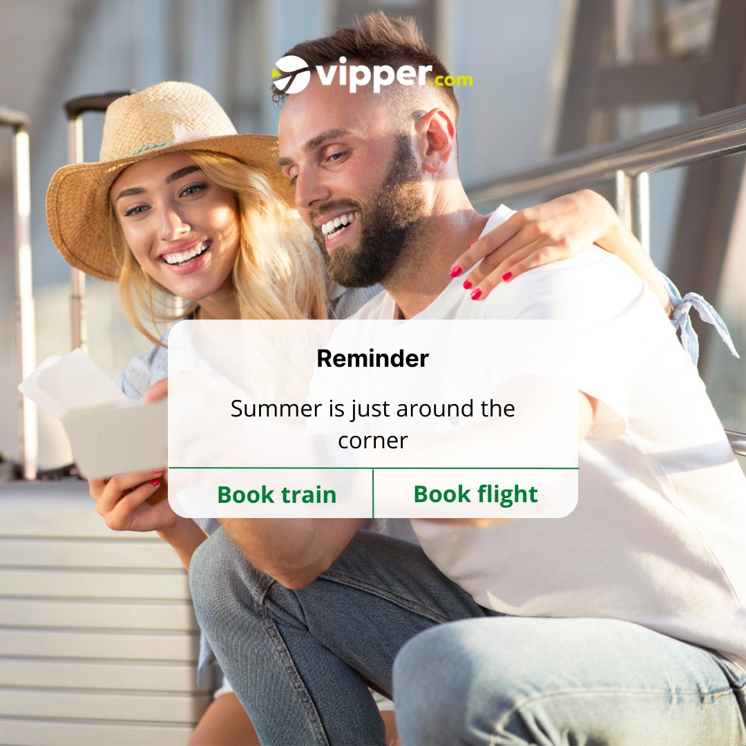 Vipper_com's tweet photo. Summer is just around the corner🌞
Check out https://t.co/PAqTCXvXTg today to get some travel inspiration including cheap flights, trains, buses, and hotels. #vippercom https://t.co/LI1Dl2N9W4