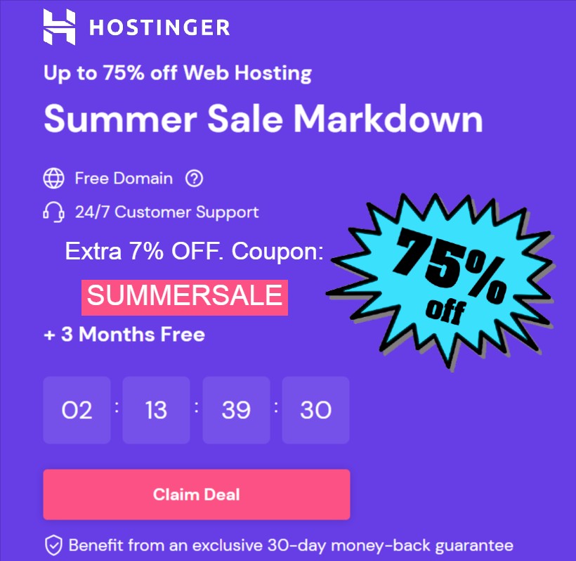 Biggest Deal of the #Summer is now live with upto 75% OFF Premium #WebHosting + #freeMonths : bit.ly/40mlZno 
Get extra 7% off. Coupon 'SUMMERSALE'. Choose Your #HostingPlan with free #domain, #SSL, #CDN, #DDoSProtection, #SSD & more: bit.ly/3Jzo3Sn #wordpress