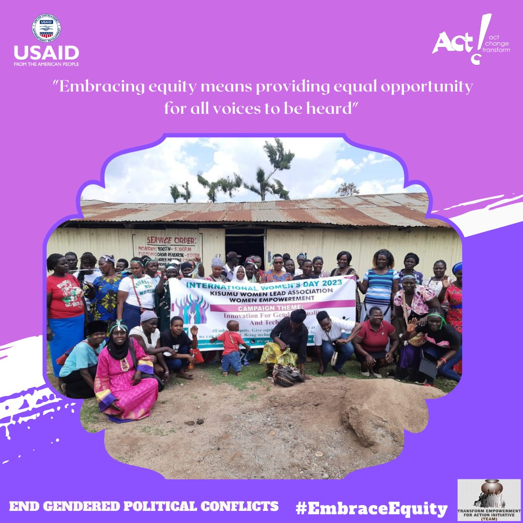 Let us embrace equity and provide equal opportunities for all voices to be heard. 
#EndGenderedPoliticalViolence #EndGenderedPoliticalConflict
#EmbraceEquity 
#IWD2023