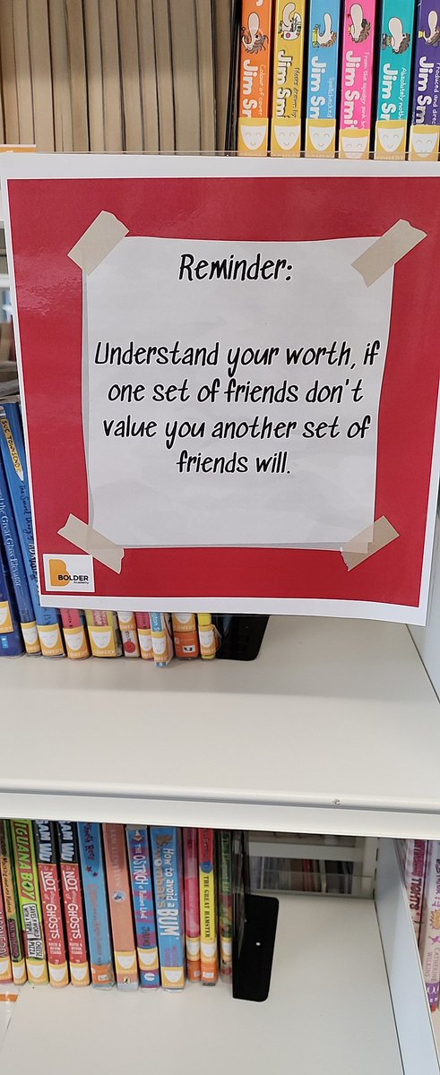 BolderLibrary's tweet image. Freindships in secondary schools can be very tricky...we have #Mindfulquotes in our Library to remind every student of their worth #promotingwellbeing in #secondaryschools #quoteoftheday