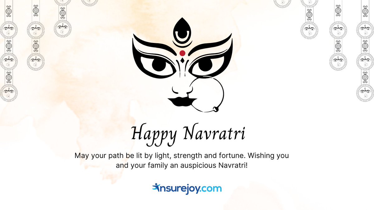 🌼𝓗𝓪𝓹𝓹𝔂 𝓝𝓪𝓿𝓻𝓪𝓽𝓻𝓲🌼
May your path be lit by light, strength and fortune. Wishing you and your family an auspicious Navratri!
.
.
#navratri2023 #insurejoy #navratri