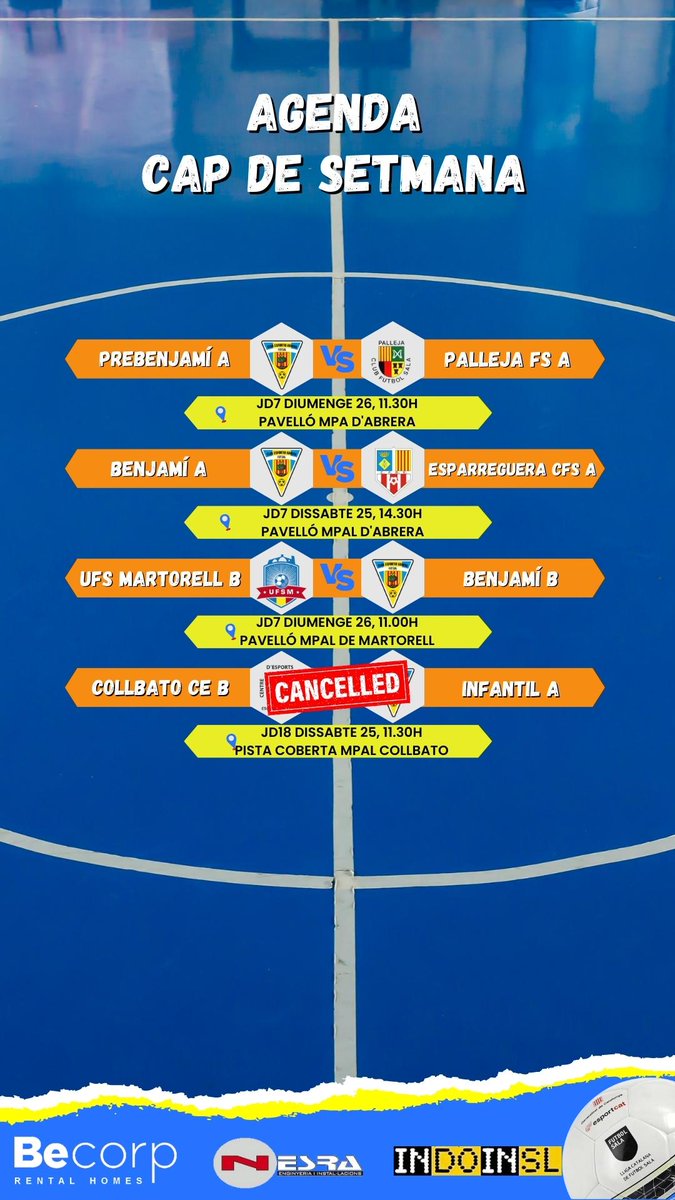 AGENDA CAP DE SETMANA 
Lee más en : futsalabrera.cat/publication/15…
