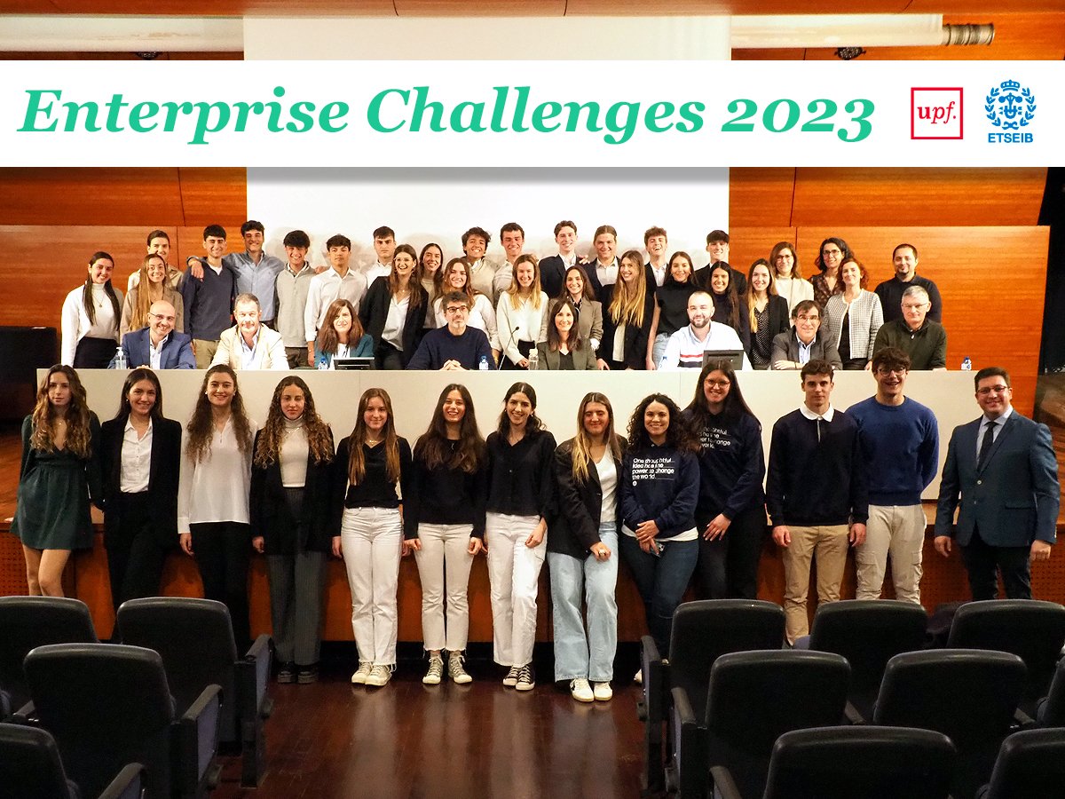 ETSEIB_UPC's tweet photo. 🔝 Finalitzada la fase de presentacions, toca que el panell avaluador es reuneixi per deliberar.
👏Enhorabona a tots els participants per la feina feta! #EnterpriseChallenges2023 #ETSEIB @la_UPC @UPFBarcelona https://t.co/4mtRyCzyR1