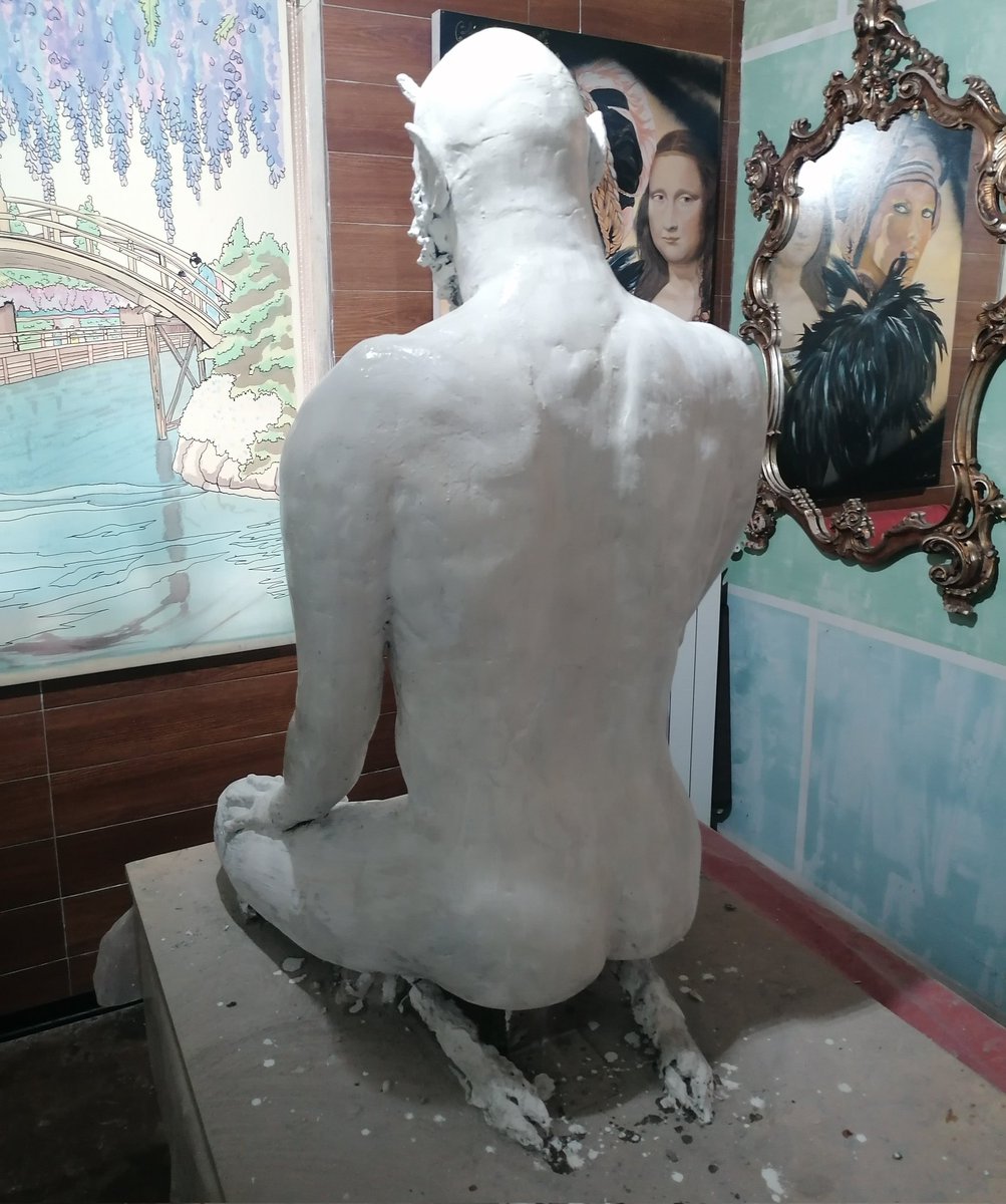 StarsPusher's tweet photo. Satiro #2023 #sculpture #art #clay #myselfs https://t.co/9yDjpMzPGs
