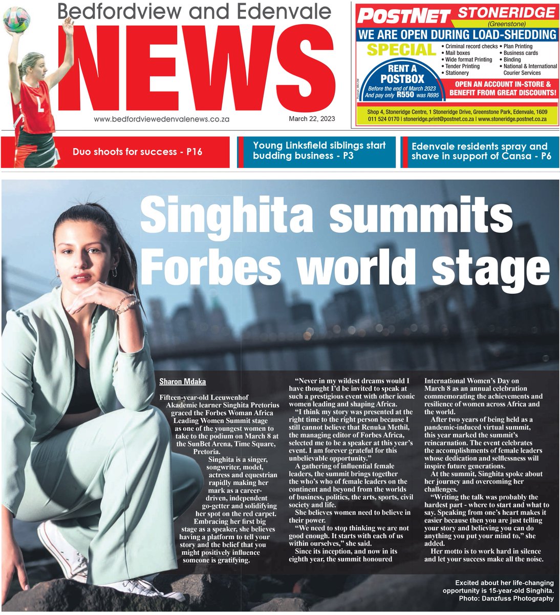 Indie Does It PR (@indiedoesitcoza) on Twitter photo <a href="/SinghitaP_/">Singhita Pretorius</a> made the front page of the Bedfordview and Edenvale News today! I am so proud 💜💜💜
#singhitamusic #singhita #newsheadlines #frontpage #bedfordviewedenvalenews #indiedoesitpr #newmusic #myheart #ForbesAfrica <a href="/SinghitaP_/">Singhita Pretorius</a> made the front page of the Bedfordview and Edenvale News today! I am so proud 💜💜💜
#singhitamusic #singhita #newsheadlines #frontpage #bedfordviewedenvalenews #indiedoesitpr #newmusic #myheart #ForbesAfrica