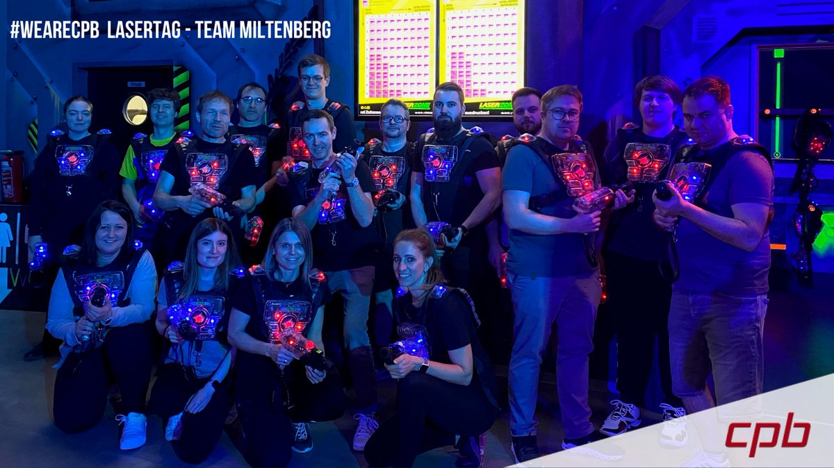 CPB_SOFTWARE's tweet photo. @CPB SOFTWARE AG
LaserTag – Team Miltenberg

Das CPB Team am Standort Miltenberg hatte letzte Woche auch einen lustigen und sportlichen After-Work-Abend in der LaserZone Aschaffenburg. :-)

#werarecpb #afterwork #team #event https://t.co/Azy4uvwKPb