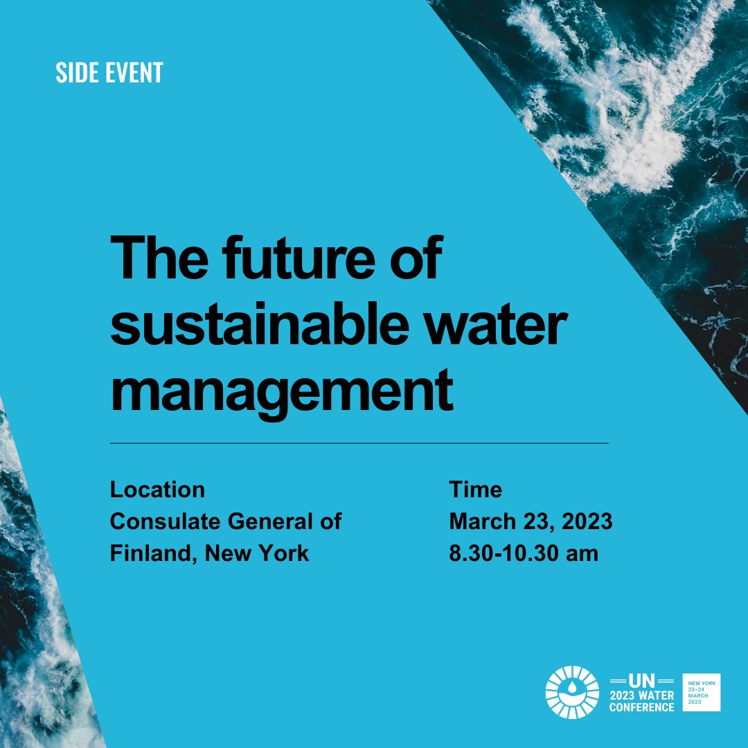 KemiraGroup's tweet photo. We believe in clean water and sanitation for all. Join us at the UN Water Conference, where our VP of strategy Dr. Sergej Toews will discuss the path to sustainable water management w/ @BlueTechR &amp; Pani CEOs. 

Register: https://t.co/GcNT6MtsgV

#WaterConference #SustainableWater https://t.co/SZirNdvxJI