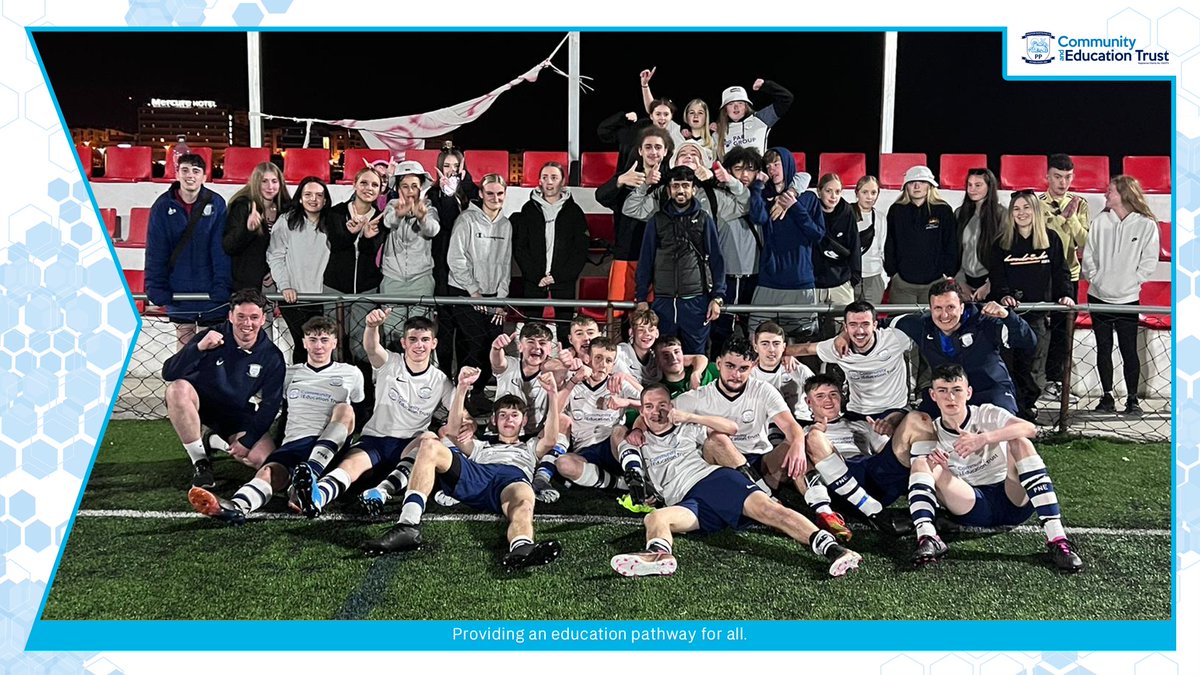 pnecommunity's tweet photo. 💪 𝗧𝗵𝗲 𝘄𝗶𝗻𝗻𝗶𝗻𝗴 𝘁𝗲𝗮𝗺

🇵🇹 A fantastic experience for our Centre of Sporting Excellence students out in Portugal, as they played local side AD Almada and won 2-1. ⚽

#PNECET #pnefc https://t.co/bjD28WAhxE