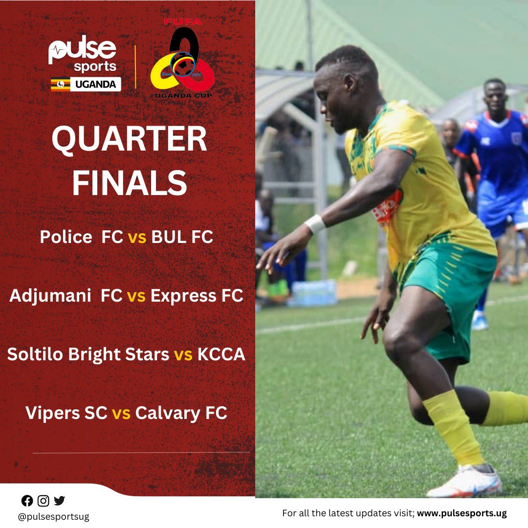 As we get close to lira , here are the quater finalists of the Stanbic Uganda cup , who do you think will reach semis 🤔?
#PulseSports256 
#StanbicUgandaCup