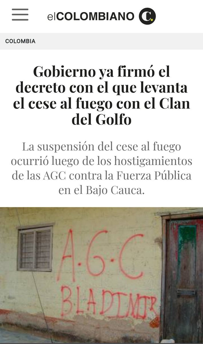#ColombiaVaMal el hostigamiento contra la fuerza pública en el paro minero en el Bajo Cauca y Nordeste de Antioquia derivó en la suspensión del cese al fuego con el Clan del Golfo. #seConoció el decreto del gobierno con el que se reanudan las operaciones contra ese grupo criminal