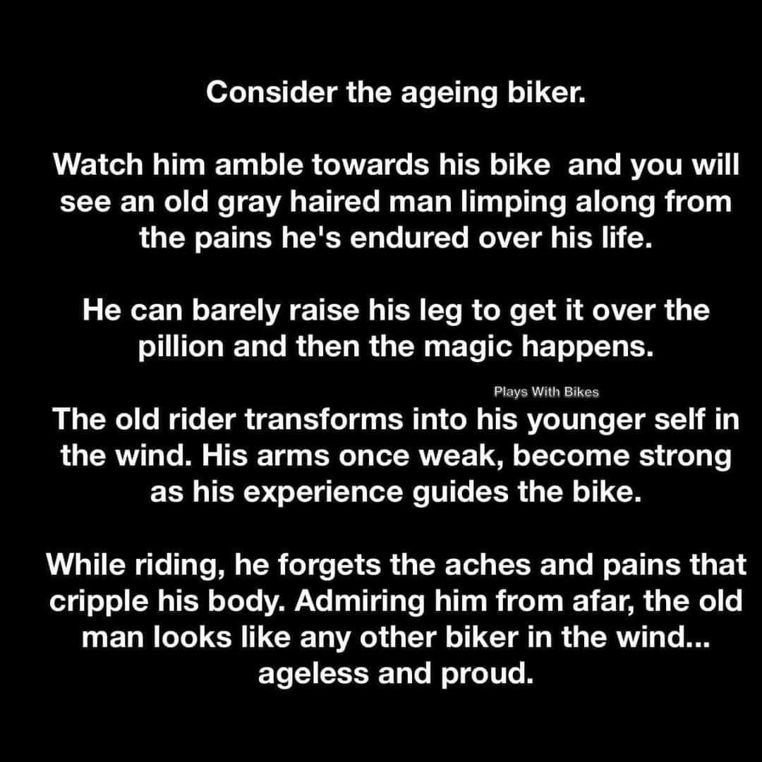 The ageing biker.. 😎🏍️😎🏍️😎🏍️😎🏍️😎🏍️😎