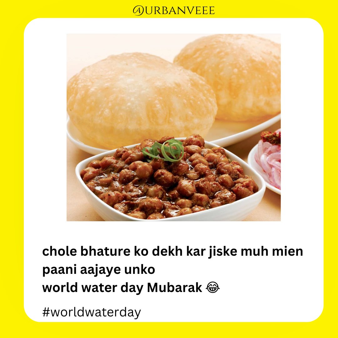 Chole bhature is lob

#urbanveee #cholebhature #worldwaterday #who #water #cholekulche #indiancusine #northindianfood #food #streetfood #memes #memedaily #wishes #specialday #todayspecial #zomato #worldhealthorganization #india #taste