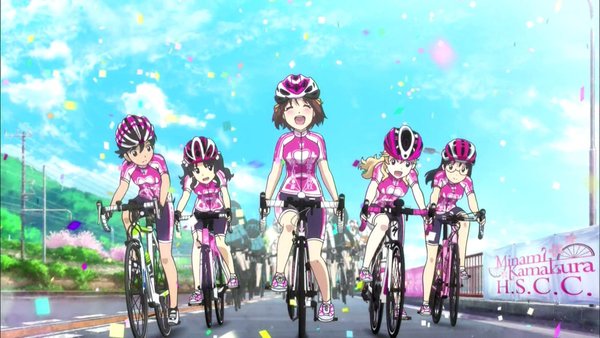 「#南鎌倉高校女子自転車部」観終了…。緩い感じで👍でした！女子高校生の自転車部ガチスポ根ではなくて日常系に近いサイクリン