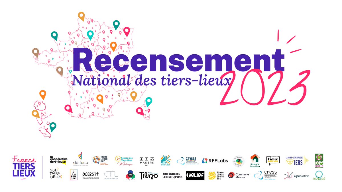 frtierslieux's tweet photo. 📢#tierslieux recensez-vous 👇https://t.co/ysaAkKKIqc
Nous lançons en partenariat avec l’ensemble des réseaux, le recensement 2023 des tiers-lieux ! En répondant, rejoignez une cartographie nationale et ensemble soutenons le mouvement des tiers-lieux ! https://t.co/agnikZefqw
