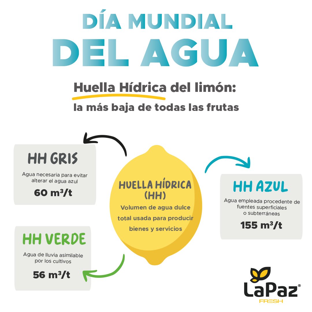 lapazfresh's tweet photo. Hoy celebramos el #DíaMundialdelAgua 💧Y en #LaPazFresh nos gusta aportar siempre nuestro granito de arena para lograr un mundo más sostenible. ¿Sabías que el #limón es una de las frutas que tienen la #HuellaHídrica más baja? 🔝
📚Fuente: Ailimpo
#PasiónPorElLimón #Sostenibilidad https://t.co/tpcnMyZQzM