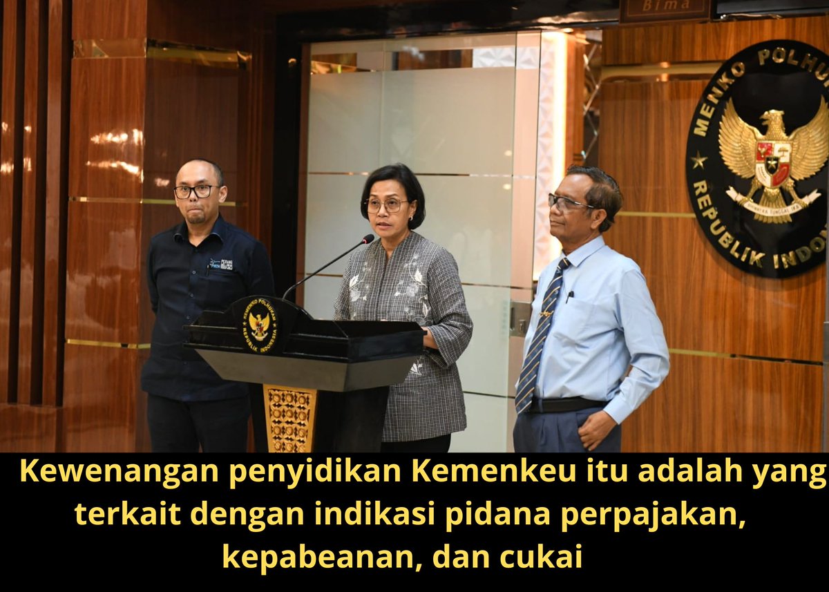 300T BUKAN DUIT BANCAKAN, TAPI OBJEK PENYIDIKAN
.
.
.

Sejatinya, perkara 300T itu adalah tentang ketidaktahuan kita atas peran lain dari Kemenkeu. Yang kita tahu, kemenkeu adalah bendahara negara. Cari duitnya dari pajak dan cukai. Dan maka duitnya banyak.

Disinilah persepsi