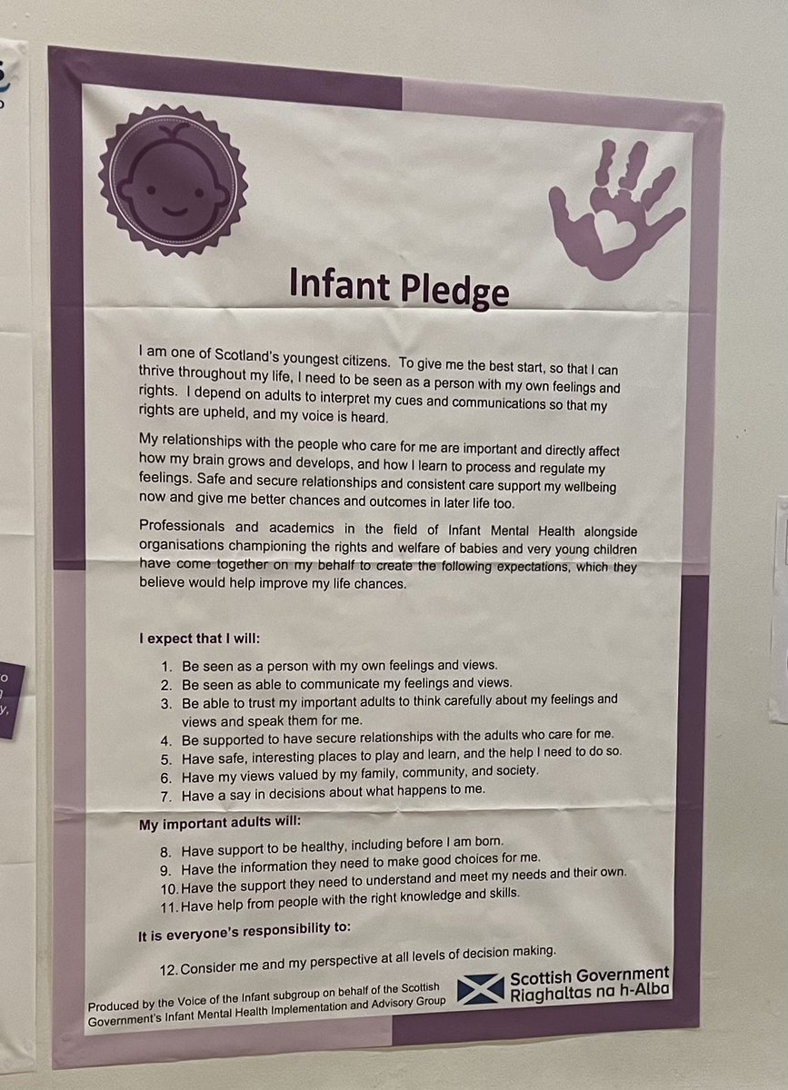 Scotland is one of the first countries in the world to generate an Infant pledge, to commit to voice from birth and give guidance to engage in a rights based approach for our youngest children #pnimhpb