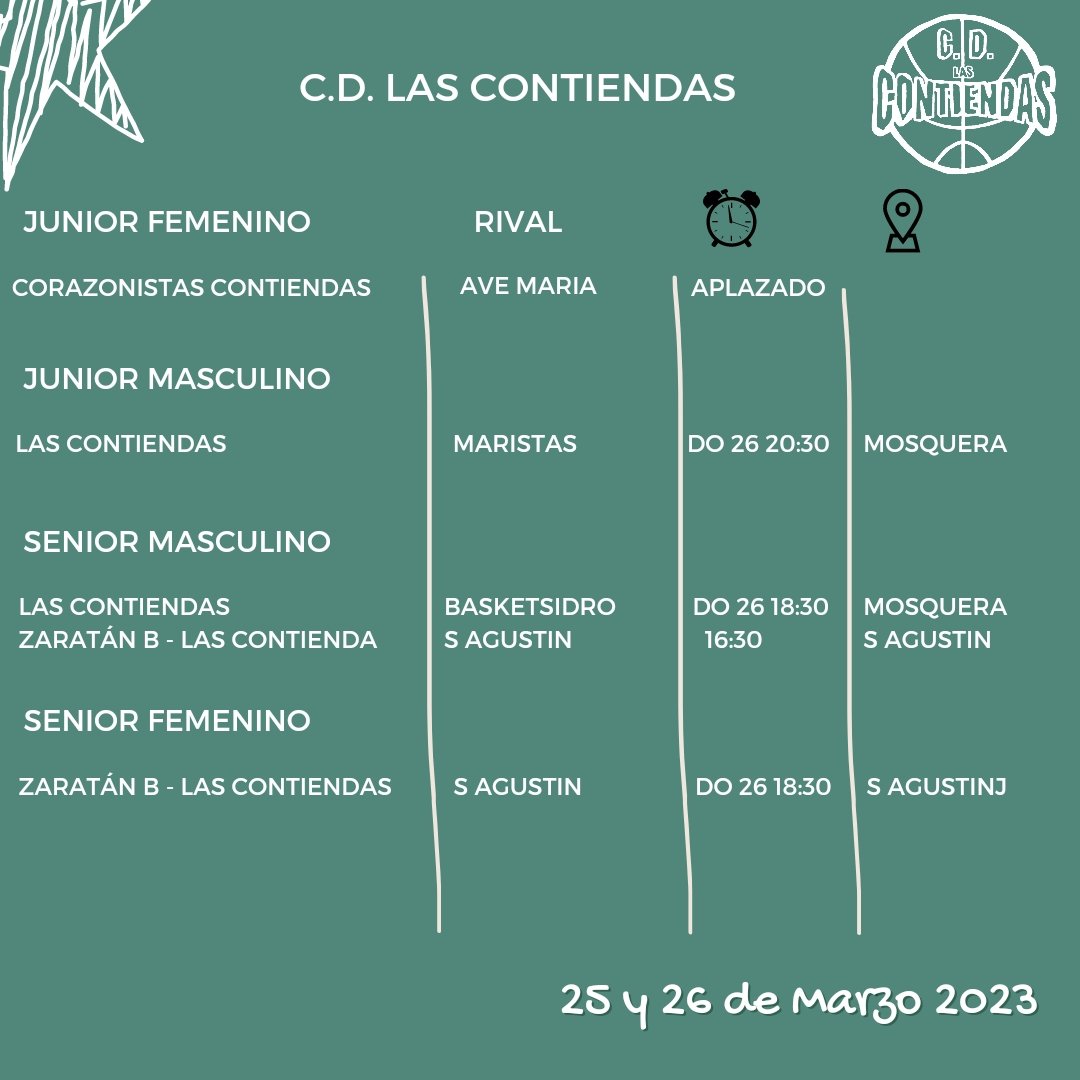 cdlascontiendas's tweet photo. Próxima Jornada
#GoContiendas💚 https://t.co/3SlKgsESRE
