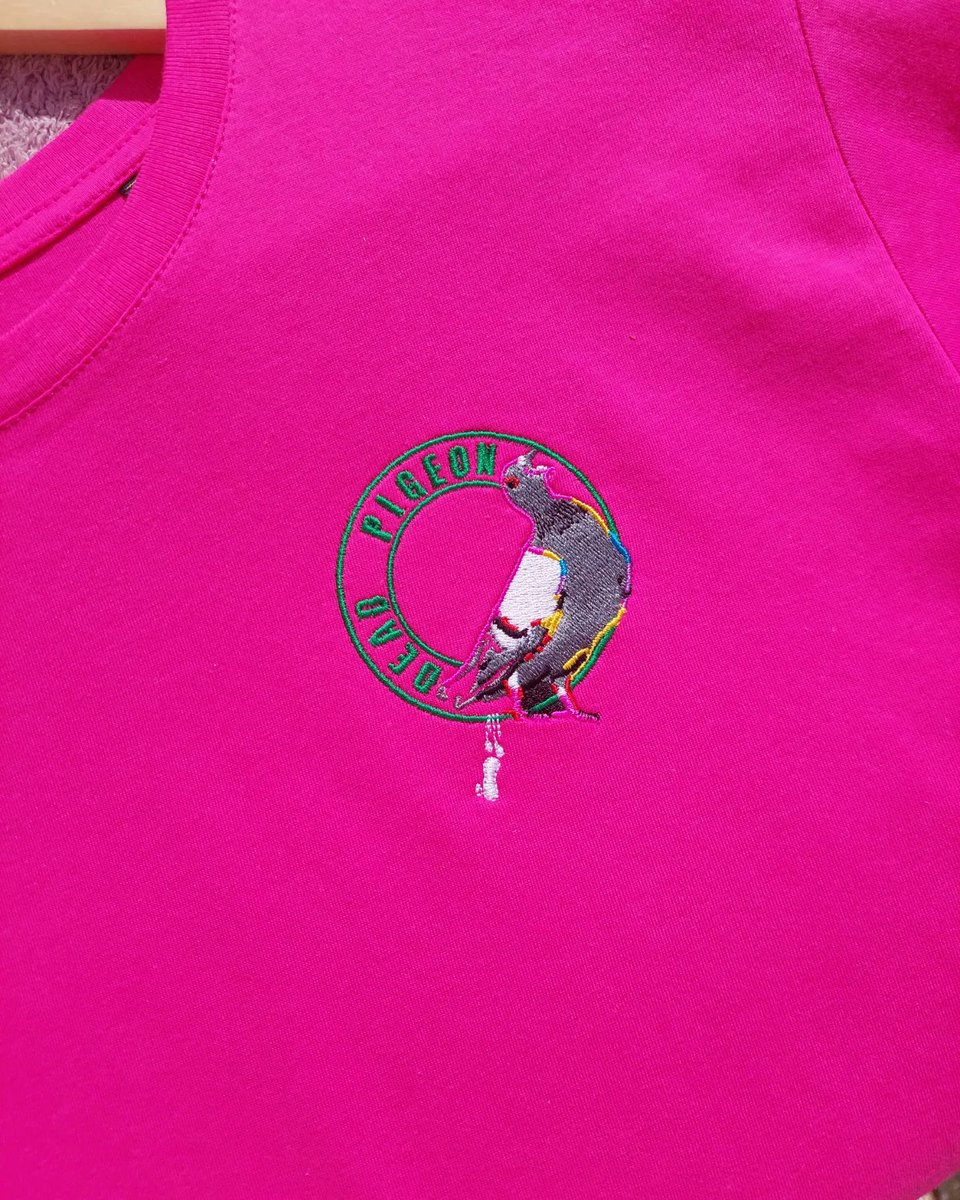 Oh sweet Lord of Pigeons high above!!! LOOK AT this magnificent merch 😍 We commissioned artist #TheRubberGlove ahead of their first ever show tomorrow  to respond to our bird - it even includes cute pigeon POOP! I mean, come on! All merch will be available at the show. ⬇️