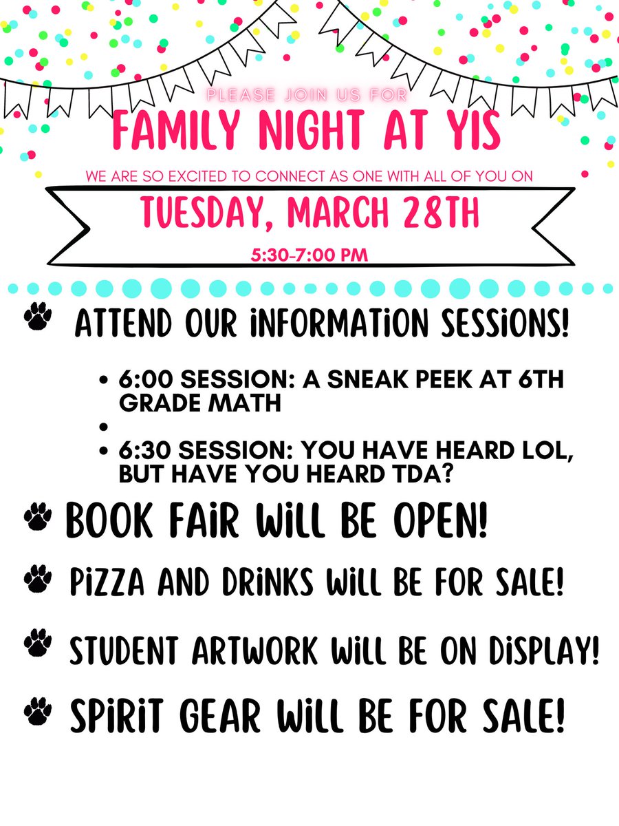 Join Us For Family Night! 

#ysd1forimpact
#connectedasone
#learnservegiveasone