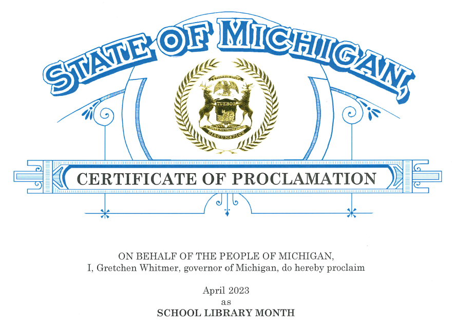 michiganmasl's tweet photo. Let's all celebrate school libraries this coming month!
Share the proclamation with your school boards, superintendents, administrators, and school communities.
Other resources to help you celebrate from AASL can be found here:
https://t.co/XF9GLbECSF #AASLslm #MISchoolLibrary https://t.co/YcC8C5Nb8Q