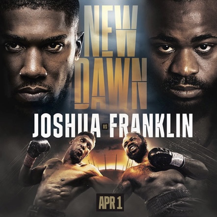 On Saturday 1st April we will be showing the JOSHUA VS FRANKLIN fight….… SO round up the troops….. get yourselves booked….. and come to watch the big fight with US!!

Book early to avoid disappointment 😘🥊